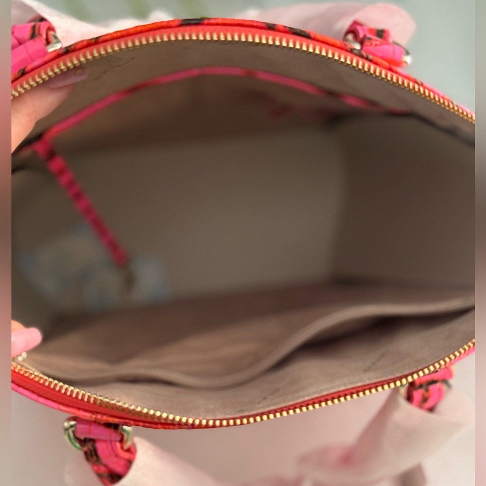 Brahmin Lg Duxbury Pink Feline Ombre Melbourne Leather Satchel & Ady Wallet NWT - Picture 6 of 11